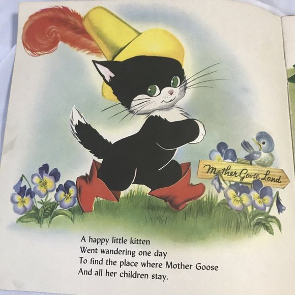 FUZZY WUZZY KITTEN Book 1947 Mother Goose Children’s Story - Picture 6 of 10